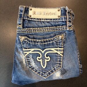 Y2K Rock Revival Heidi Bootcut Jeans Size 25 Embellished Western Rodeo